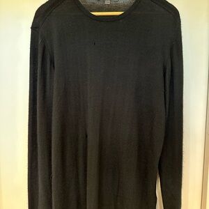 John Varvatos Collection Classic Black 100% Cashmere Crewneck Sweater